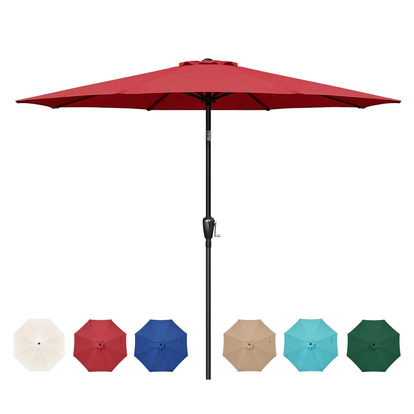 InfiniPower Outdoor Patio Umbrella Table Umbrellas with Push Button Tilt/Crank, UV Protection Waterproof for Garden Deck Backyard Pool,