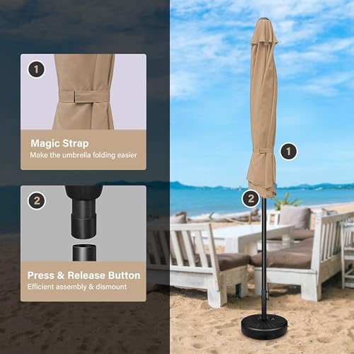 Simple Deluxe 9FT Outdoor Patio Umbrella Table Market Umbrella with Push Button Tilt and Crank, 8 Sturdy Ribs, UV Protection Waterproof for Garden, Lawn, Deck, Backyard, Pool
