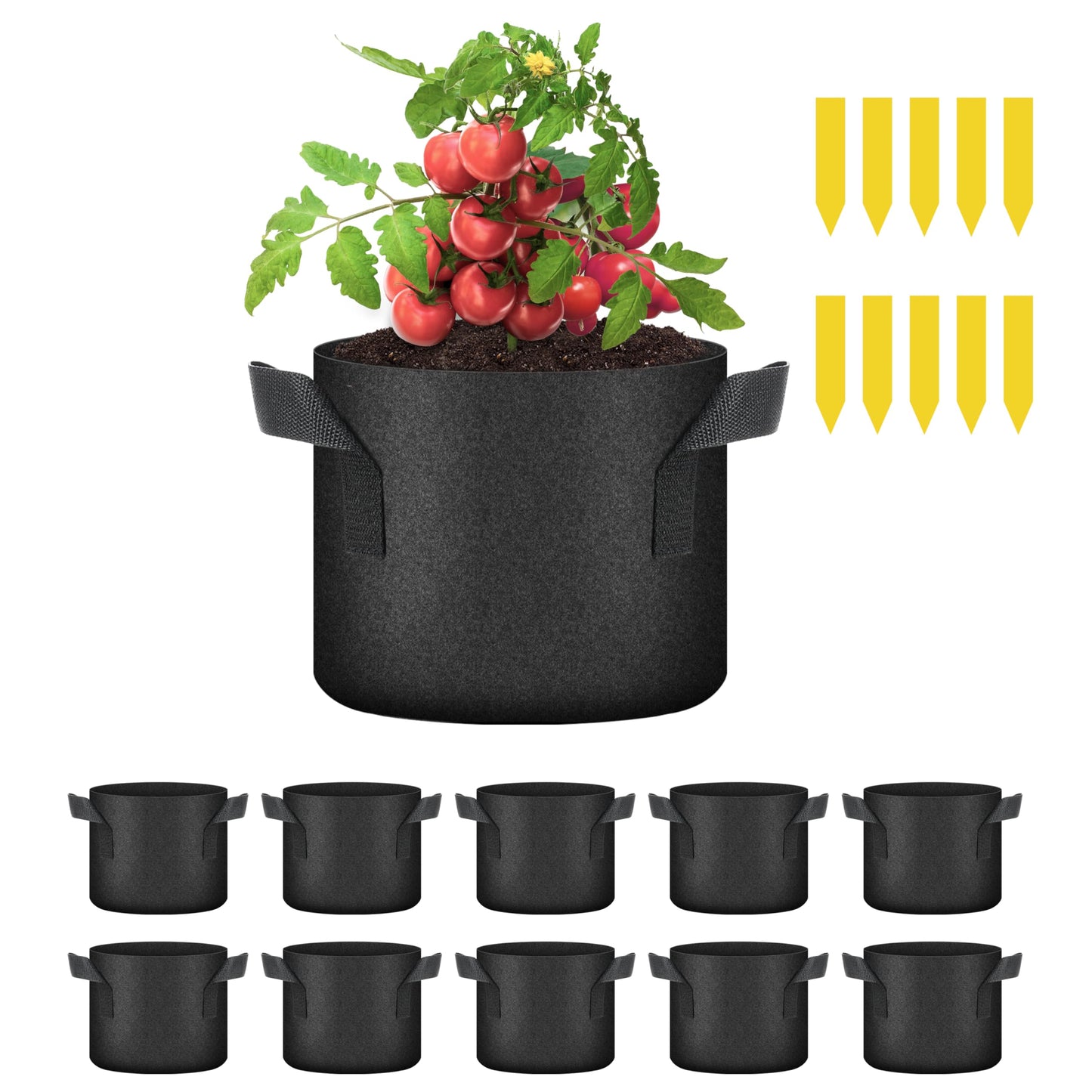 YSSOA Nonwoven Fabric Plant Pots with Handles,
