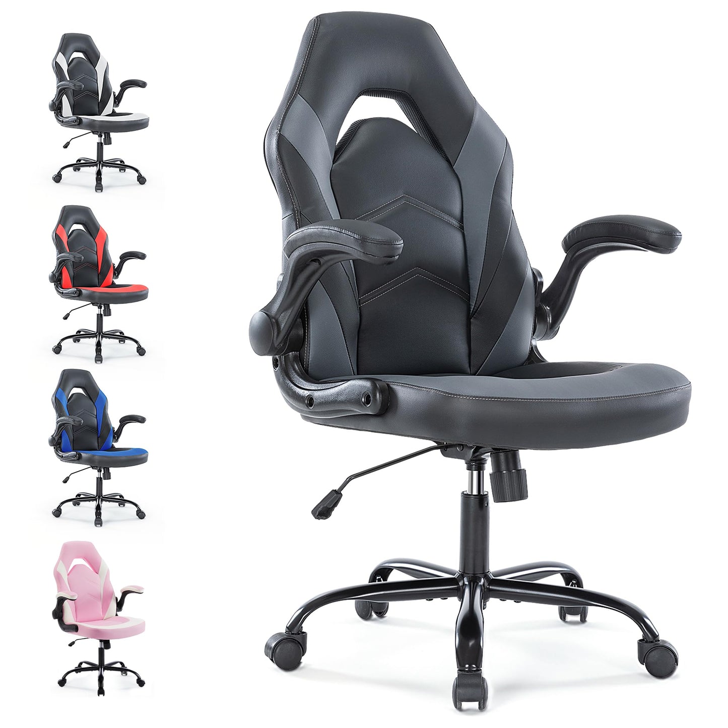 Gaming Chair, Backrest and Seat Height Adjustable Swivel Recliner Racing Office Computer Ergonomic Video Game Chair with Footrest and Lumbar Support