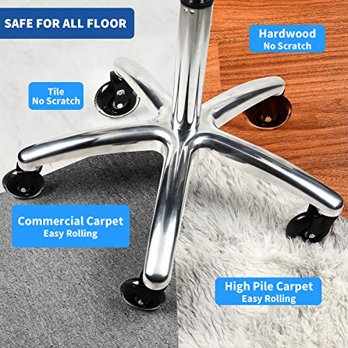 Office Chair Wheels (Set of 5) - Safe for All Floors Including Hardwood - Universal Stem 7/16 Inch