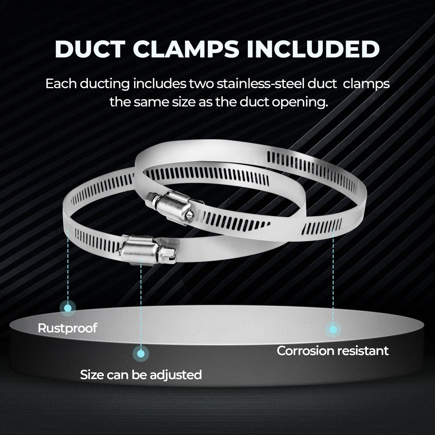 HealSmart Exhaust Inline Duct Fan Vent Booster Blower and Non-Insulated Flex Air Aluminum Foil Ducting for Indoor Grow Tent Hydroponics Ventilation