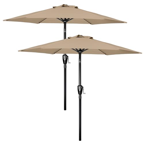 YSSOA Patio Umbrella Outdoor Table Market Yard Umbrella with 6 Sturdy Ribs