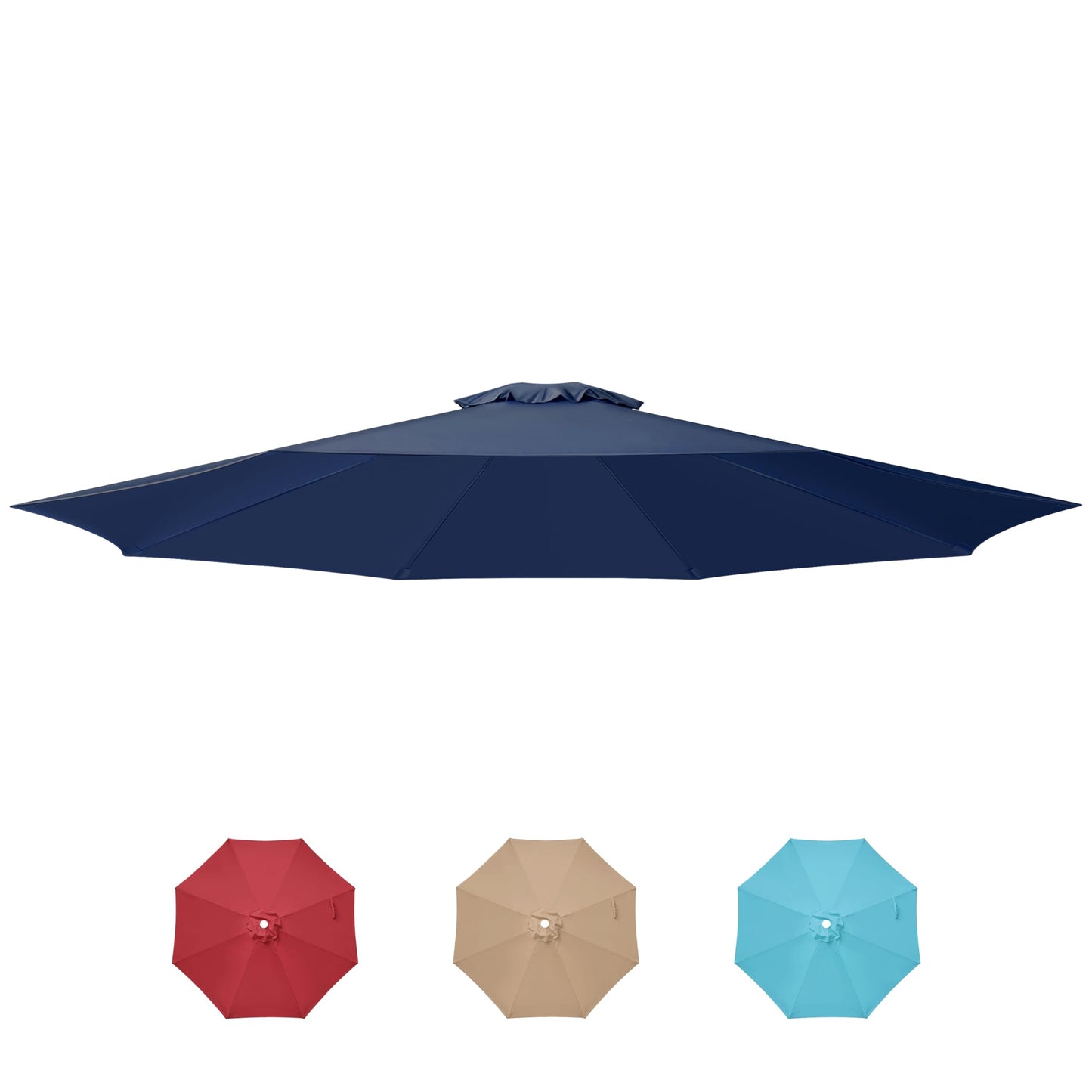 HealSmart 9' Patio Umbrella Replacement Canopy Cover with 8 Ribs, Outdoor Table Market Yard Umbrellas