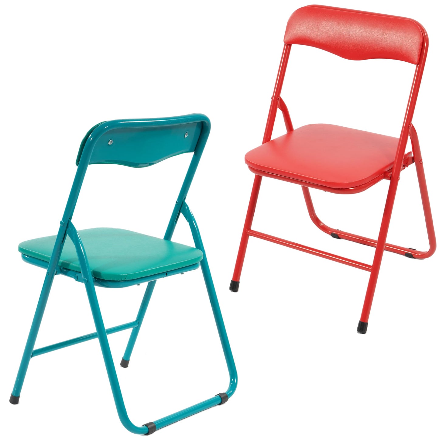 YSSOA 2 Pack Folding Chairs with Padded Vinyl Cushion Seats Commercial Event Seat