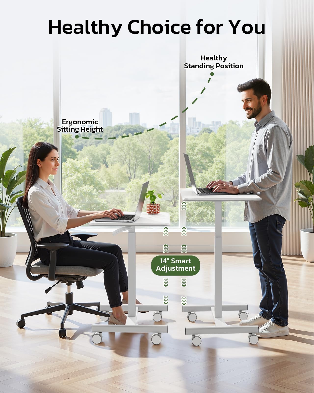 InfiniPower Mobile Small Stading Desk, Computer Workstations Desk