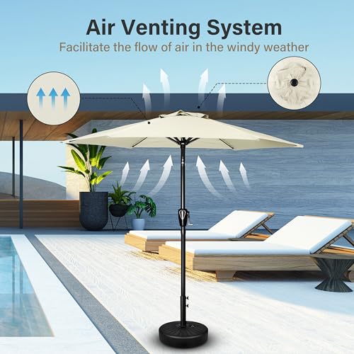 Simple Deluxe Patio Umbrella Outdoor Table Market Yard Umbrella with Push Button