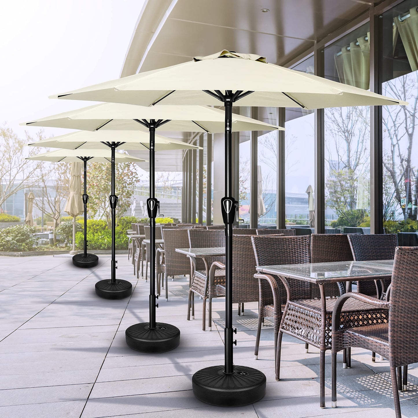 Simple Deluxe Patio Umbrella Outdoor Table Market Yard Umbrella with Push Button