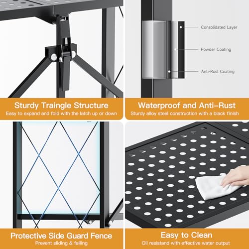 Simple Deluxe 3-Tier Folding Storage Shelves,