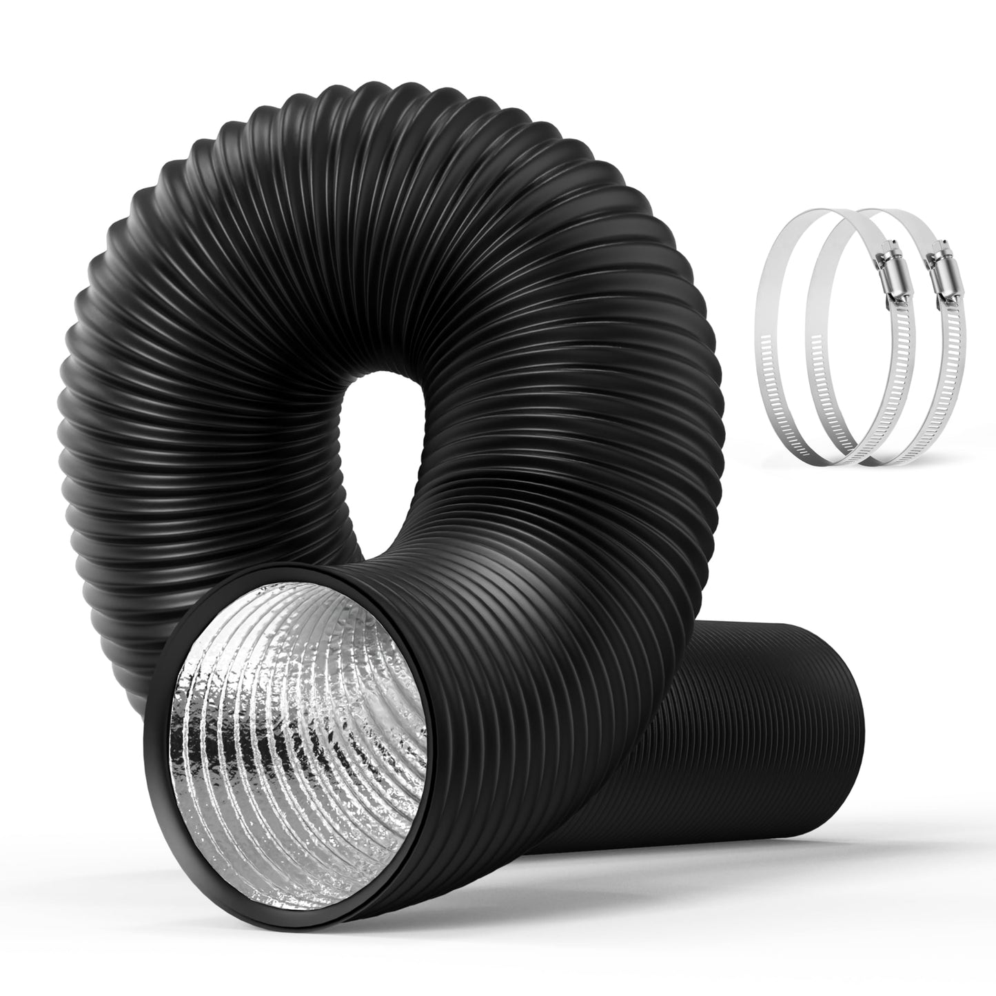 HealSmart Exhaust Inline Duct Fan Vent Booster Blower and Non-Insulated Flex Air Aluminum Foil Ducting for Indoor Grow Tent Hydroponics Ventilation