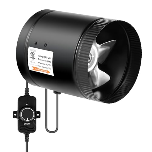 iPower Inline Duct Booster Fan with Speed Controller