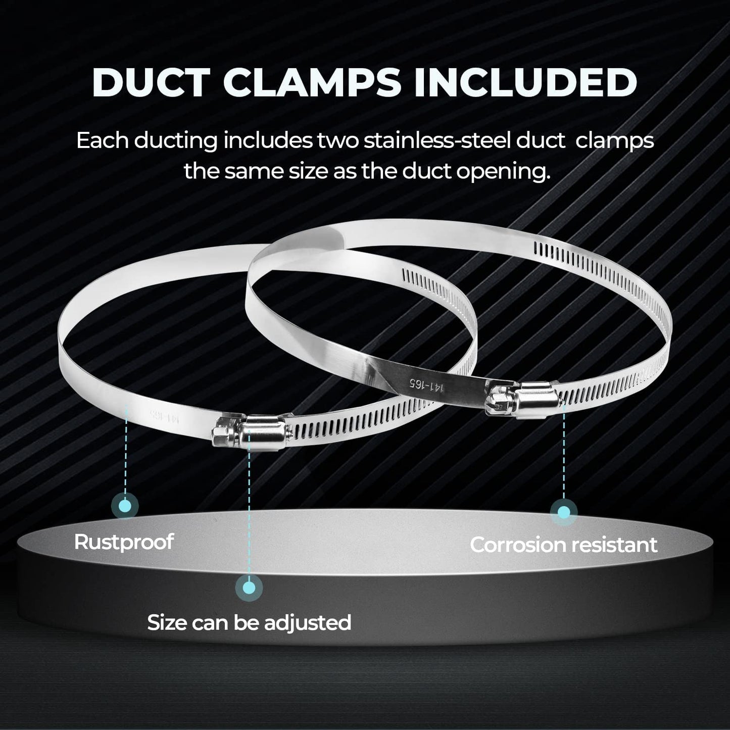 HealSmart Exhaust Inline Duct Fan Vent Booster Blower and Non-Insulated Flex Air Aluminum Foil Ducting for Indoor Grow Tent Hydroponics Ventilation