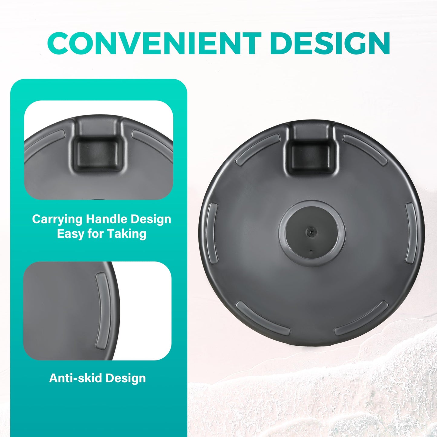 InfiniPower 20Inch 50Lbs Capacity Fillable Heavy Duty Umbrella Base Durable Stand for Outdoor Lawn, Patio, Deck, Poolside, Black