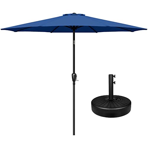 Simple Deluxe Patio Umbrella Outdoor, UV Protection Sunshade with Push Button Tilt/Crank and 8 Sturdy Ribs, for Table Garden Lawn Beach Pool