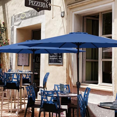Simple Deluxe Patio Umbrella Outdoor, UV Protection Sunshade with Push Button Tilt/Crank and 8 Sturdy Ribs, for Table Garden Lawn Beach Pool