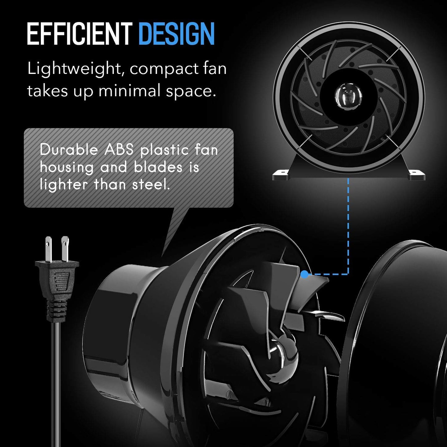 YSSOA 4 Inch Inline Ventilation Fan and Flexible Ducting Dryer Vent Hose for Heating, Cooling, Hydroponics, Grow Tent