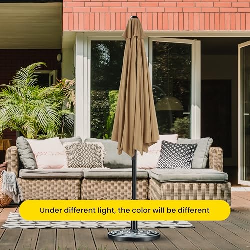 InfiniPower Outdoor Patio Umbrella Table Umbrellas with Push Button Tilt/Crank, UV Protection Waterproof for Garden Deck Backyard Pool,