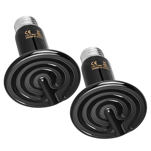 YSSOA Reptile Heat Lamp, Ceramic No Light Emitting Heat Bulbs, Suitable for Snake/Lizard/Spider, Incubating Chicken and Plant Growth