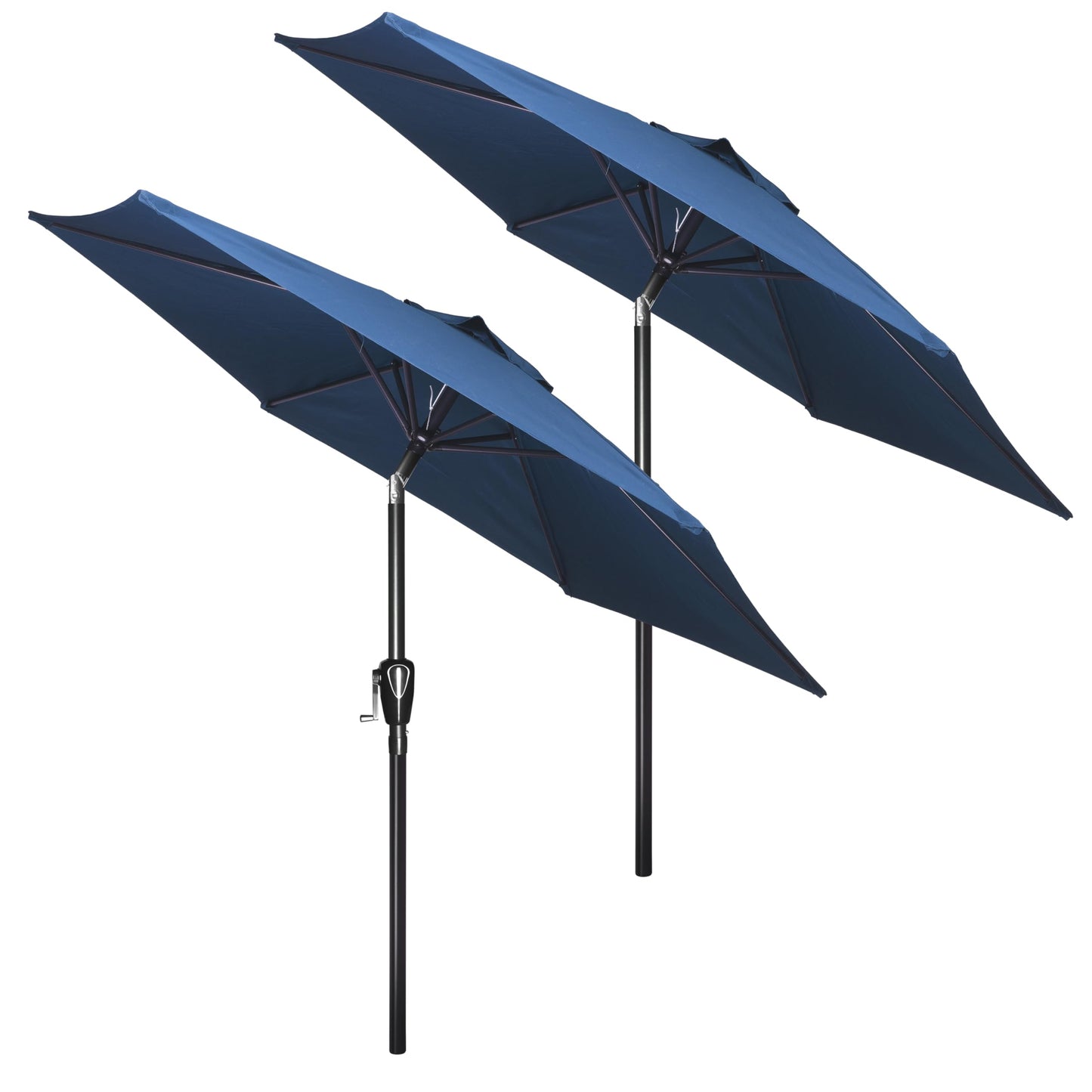 HealSmart 7.5ft Patio Umbrella with Push Button Tilt/Crank, Outdoor Table Market Yard Umbrella, 6 Sturdy Ribs for Garden, Deck, Backyard, Pool