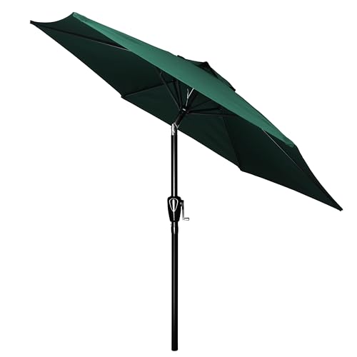 Simple Deluxe 9FT Outdoor Patio Umbrella Table Market Umbrella with Push Button Tilt and Crank, 8 Sturdy Ribs, UV Protection Waterproof for Garden, Lawn, Deck, Backyard, Pool