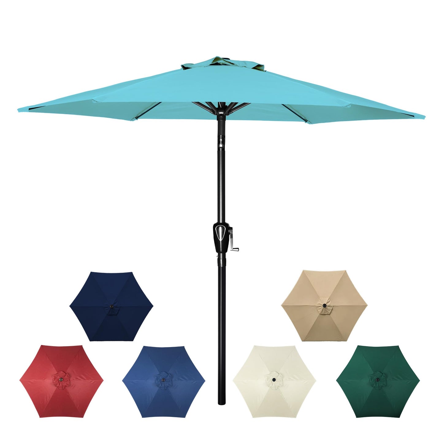InfiniPower Outdoor Patio Umbrella Table Umbrellas with Push Button Tilt/Crank, UV Protection Waterproof for Garden Deck Backyard Pool,
