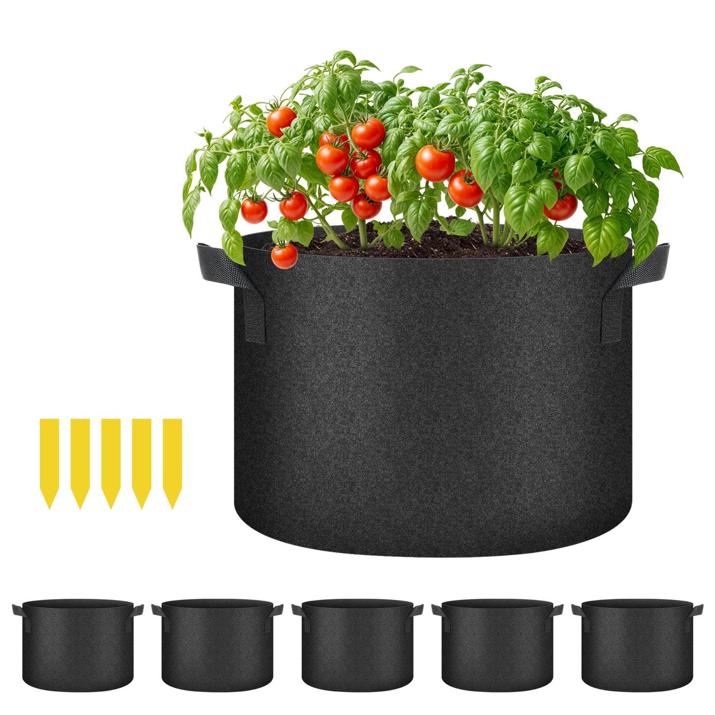 YSSOA Nonwoven Fabric Plant Pots with Handles,