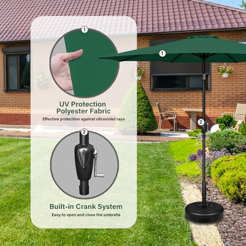 YSSOA Patio Umbrella Outdoor Table Market Yard Umbrella with 6 Sturdy Ribs