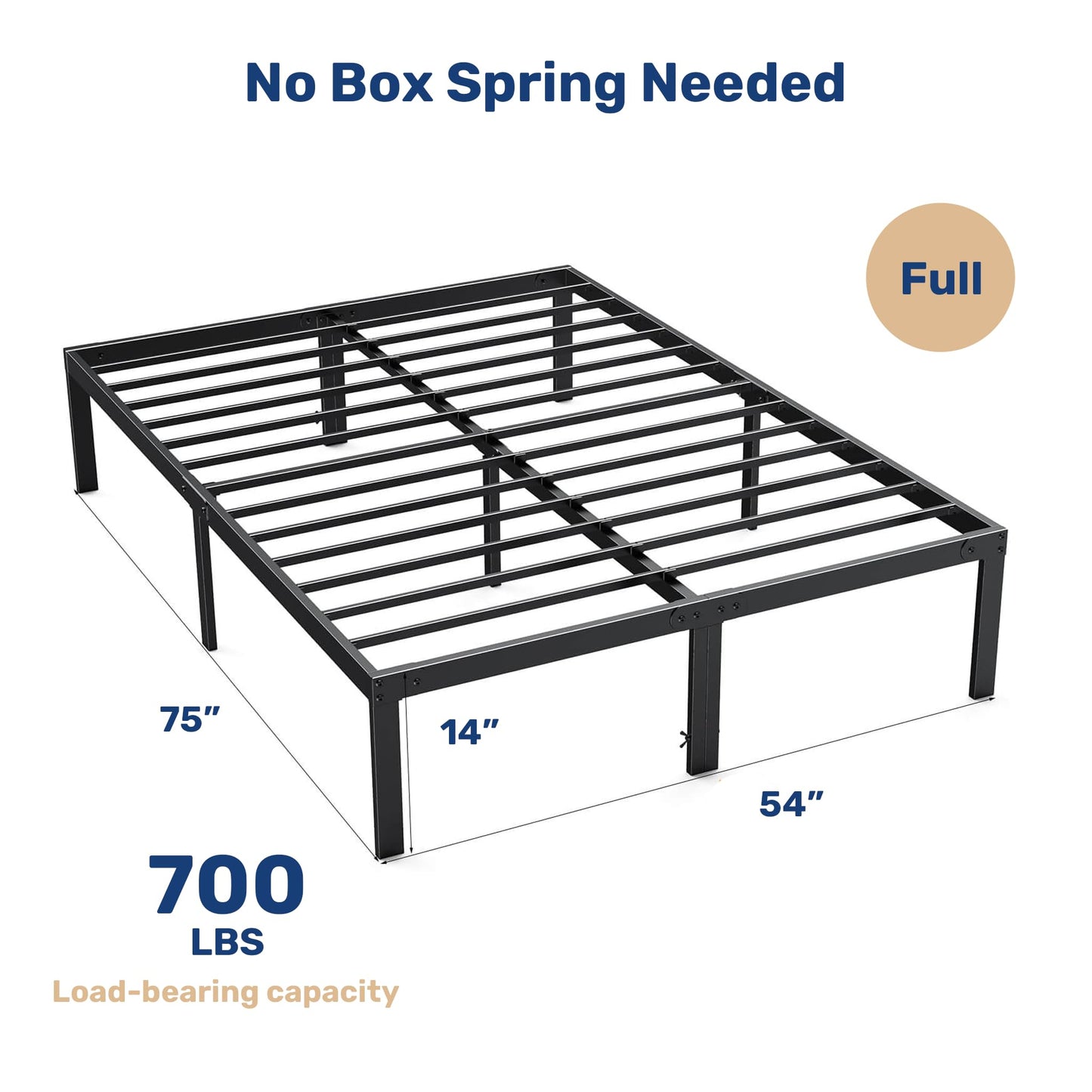 YSSOA Bed Frame, Space Under The Bed Heavy Duty Frame Bed
