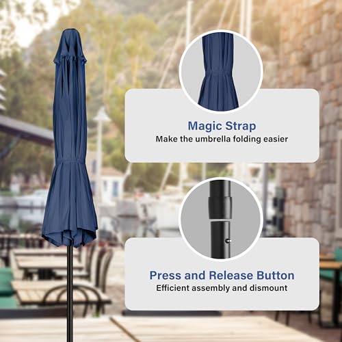 InfiniPower Outdoor Patio Umbrella Table Umbrellas with Push Button Tilt/Crank, UV Protection Waterproof for Garden Deck Backyard Pool,
