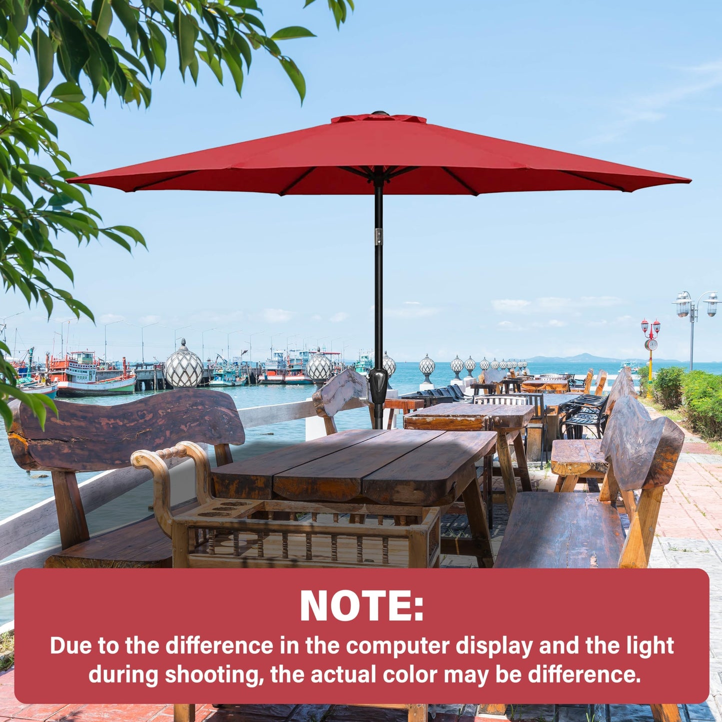HealSmart 9' Patio Umbrella Replacement Canopy Cover with 8 Ribs, Outdoor Table Market Yard Umbrellas