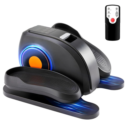 Under Desk Elliptical Machine with Remote Control, Electric Ellipse Leg Exerciser for Seniors Adults Home, 12 Adjustable Speeds, Quiet Portable Seated Pedal Exerciser, LED Monitor, Fully Assembled