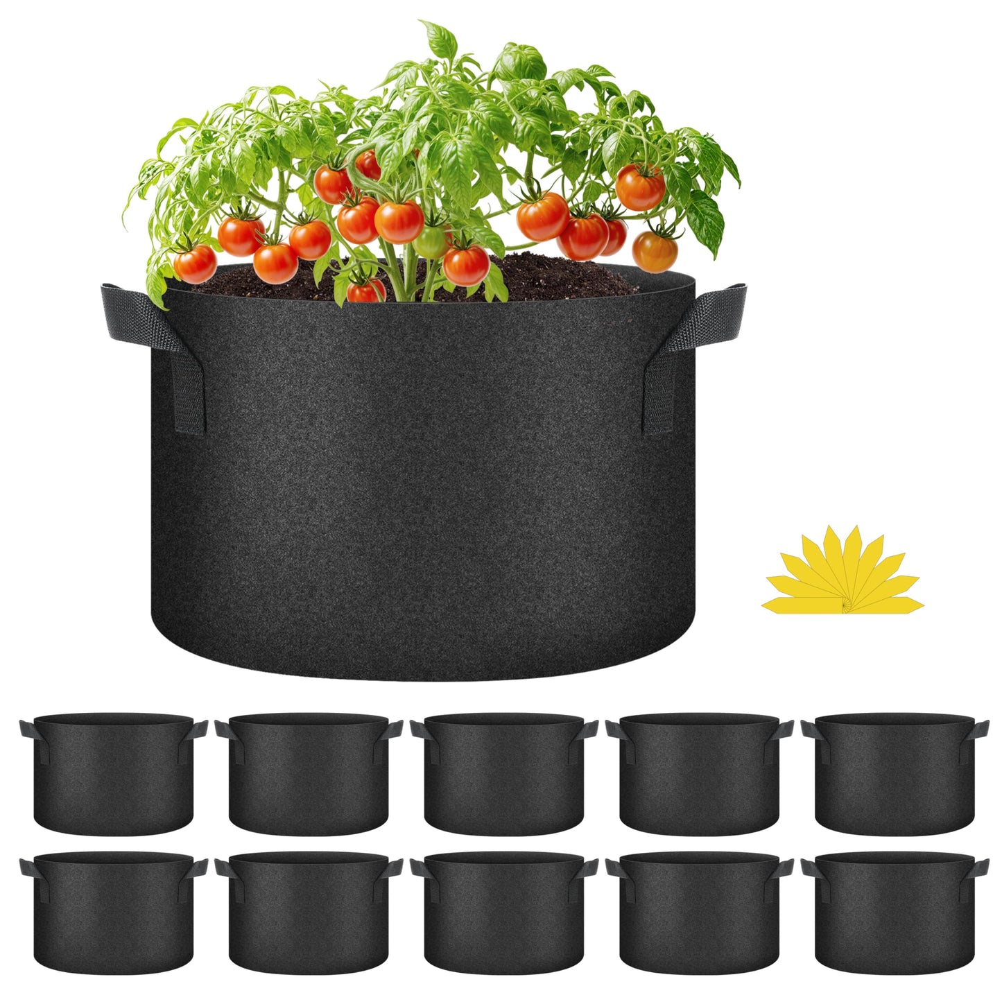 YSSOA Nonwoven Fabric Plant Pots with Handles,
