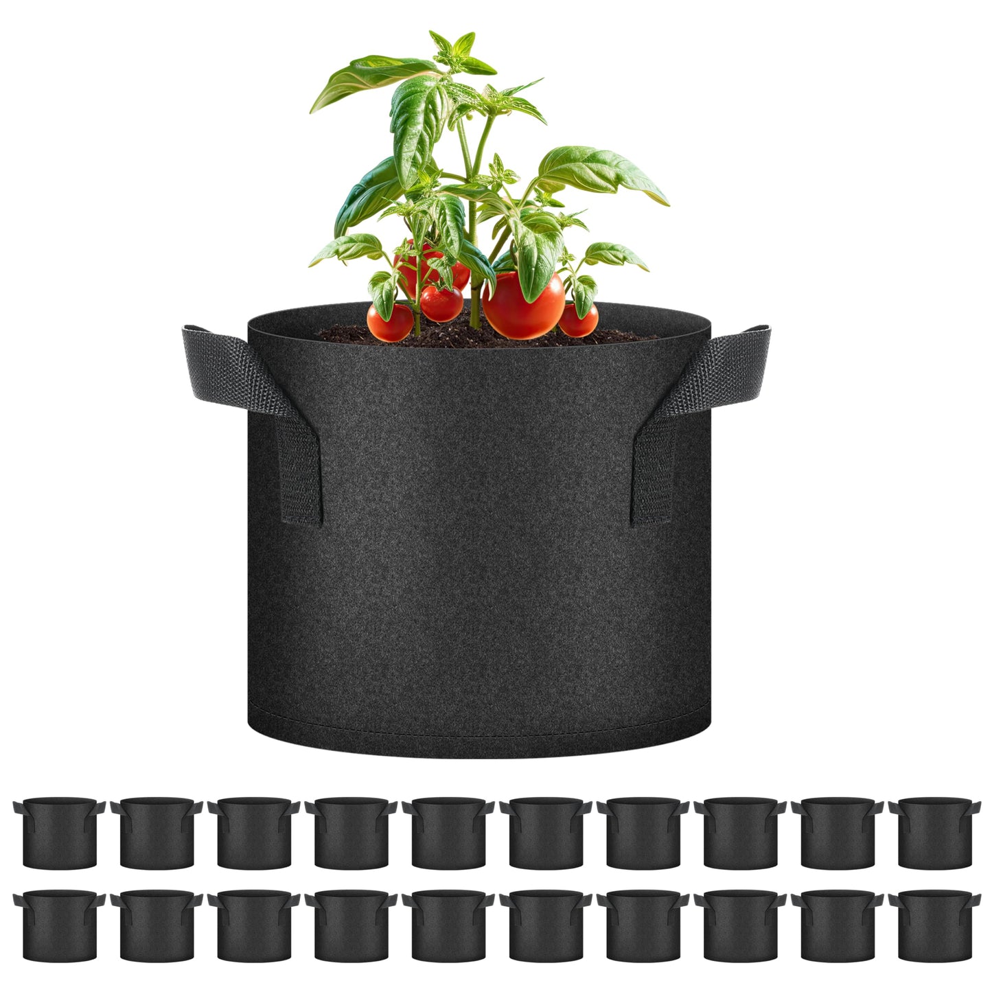 YSSOA Nonwoven Fabric Plant Pots with Handles,
