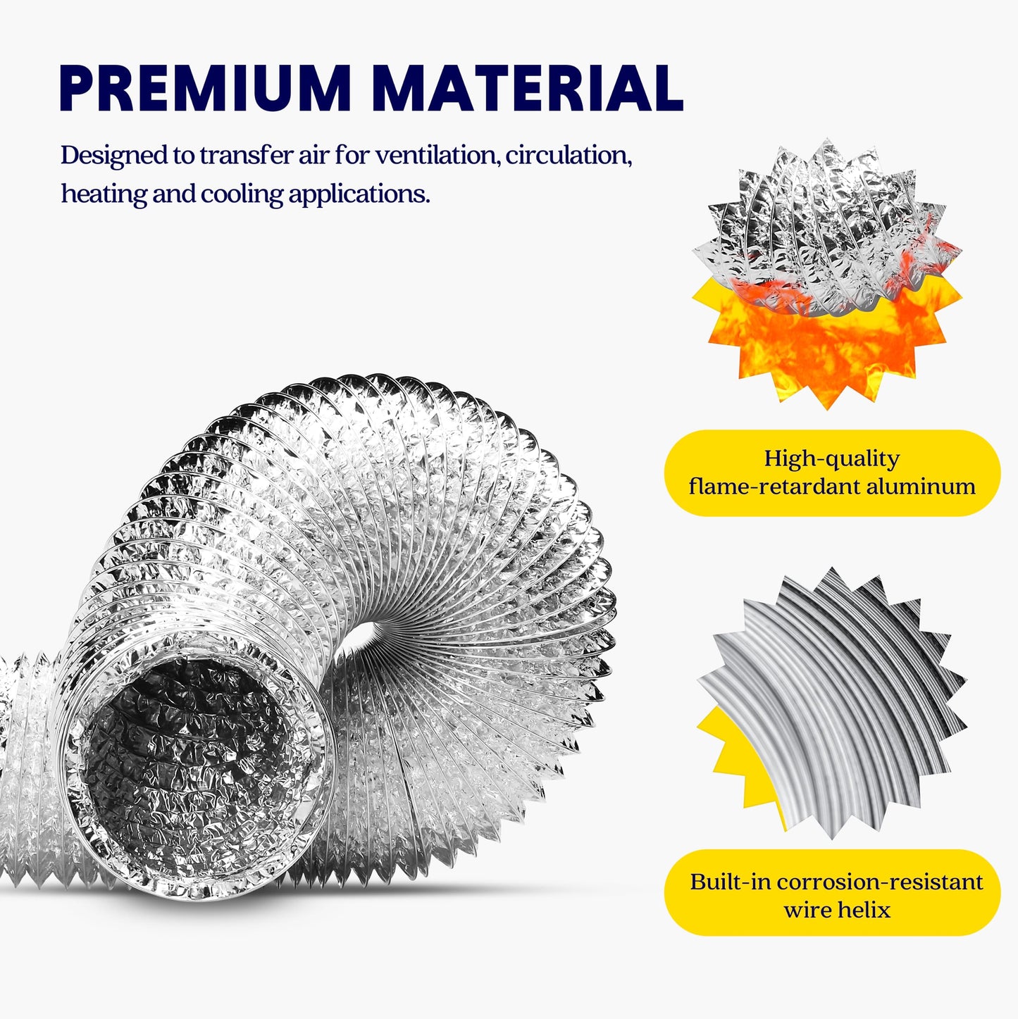 iPower Non-Insulated Flex Air Aluminum Ducting Dryer Vent Hose