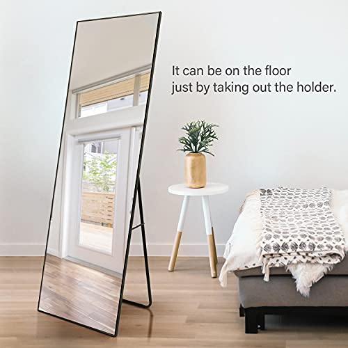 YSSOA Full Length Mirror, Floor Mirror with Stand,Wall-Mounted Dressing Mirror, Bedroom Mirror
