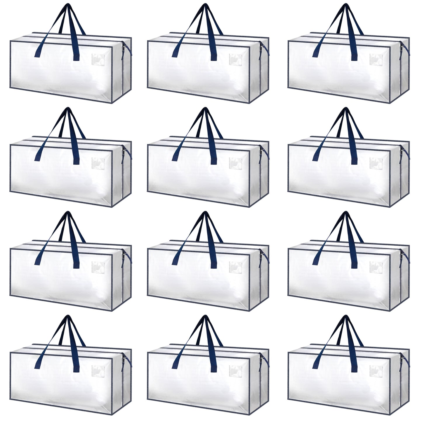 YSSOA Extra Large Moving Bags with Carrying Handles & Zippers, Moving Supplies with lids, Fold Flat, Moving and Storing