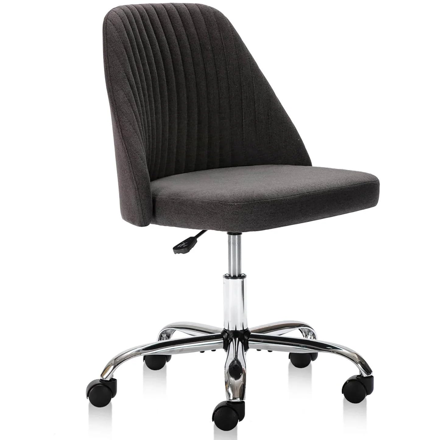Simple Deluxe Armless Office Desk Chair, Cute Swivel Vanity Chair with Mid Back