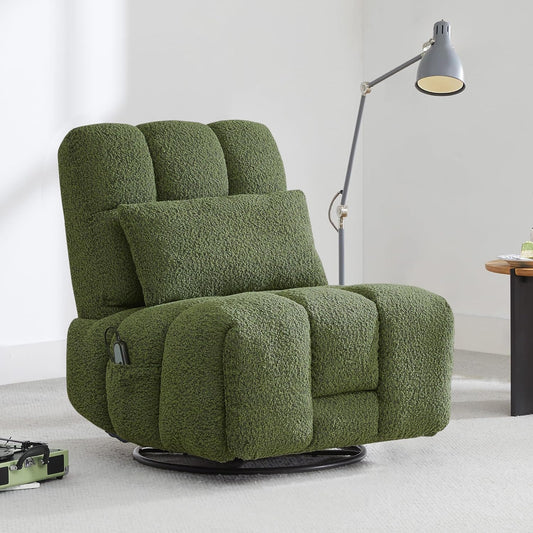 Oversized Power Recliner Chair for Adults, Ultra-Comfy Remote Control Glider Recliner for Living Room Theater Seating Single Sofa, Swivel Rocker Recliner Chair with Side Pocket