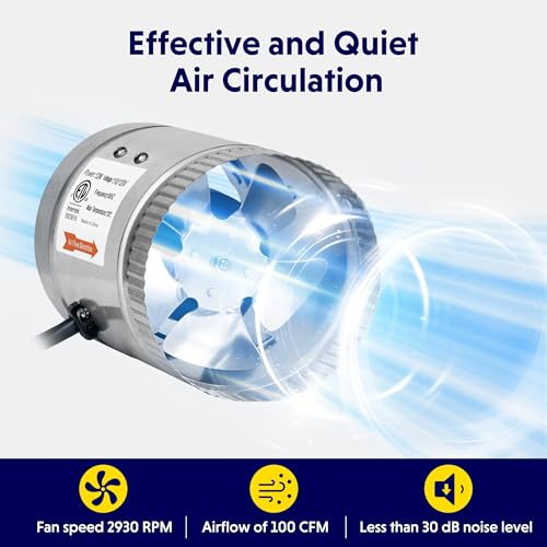 iPower Inline Booster Duct Fan and Speed Adjuster HVAC Controls