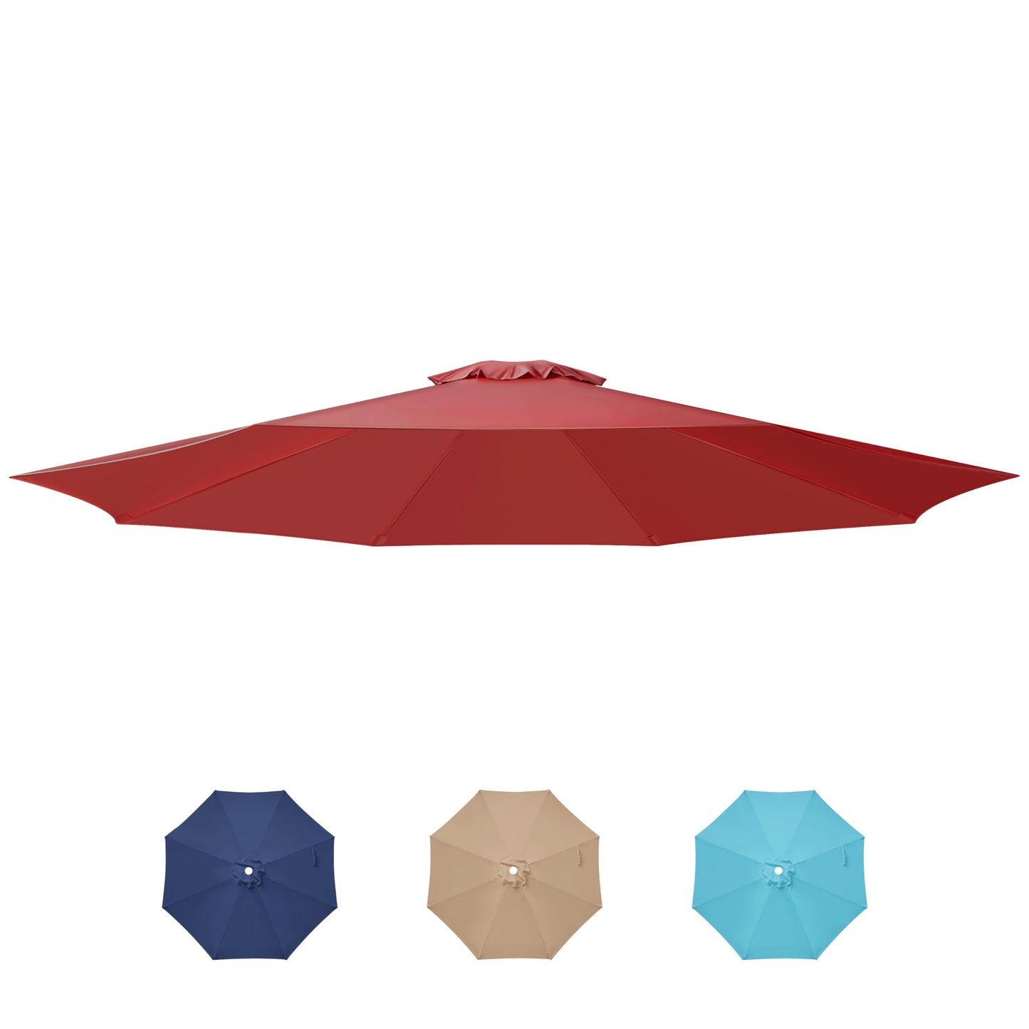HealSmart 9' Patio Umbrella Replacement Canopy Cover with 8 Ribs, Outdoor Table Market Yard Umbrellas