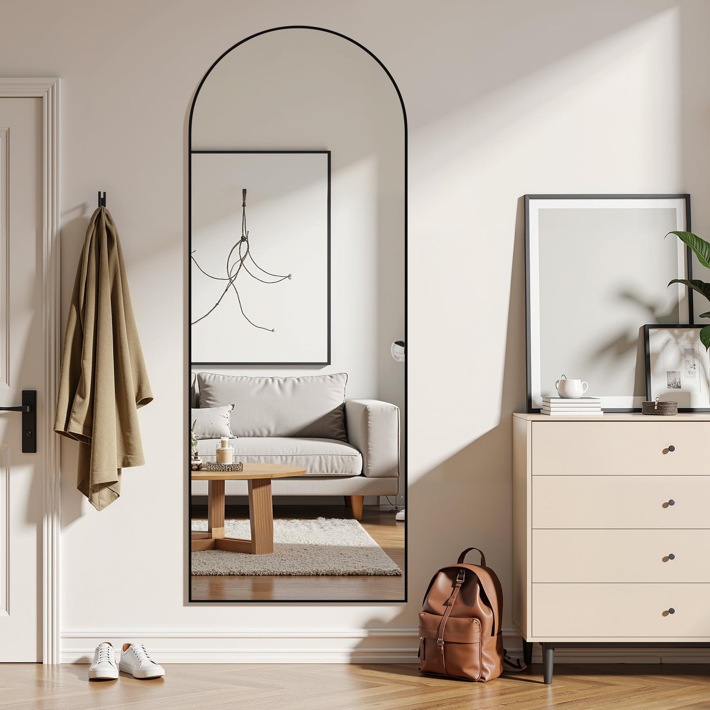 Simple Deluxe Arched Wall Mirror Full Length