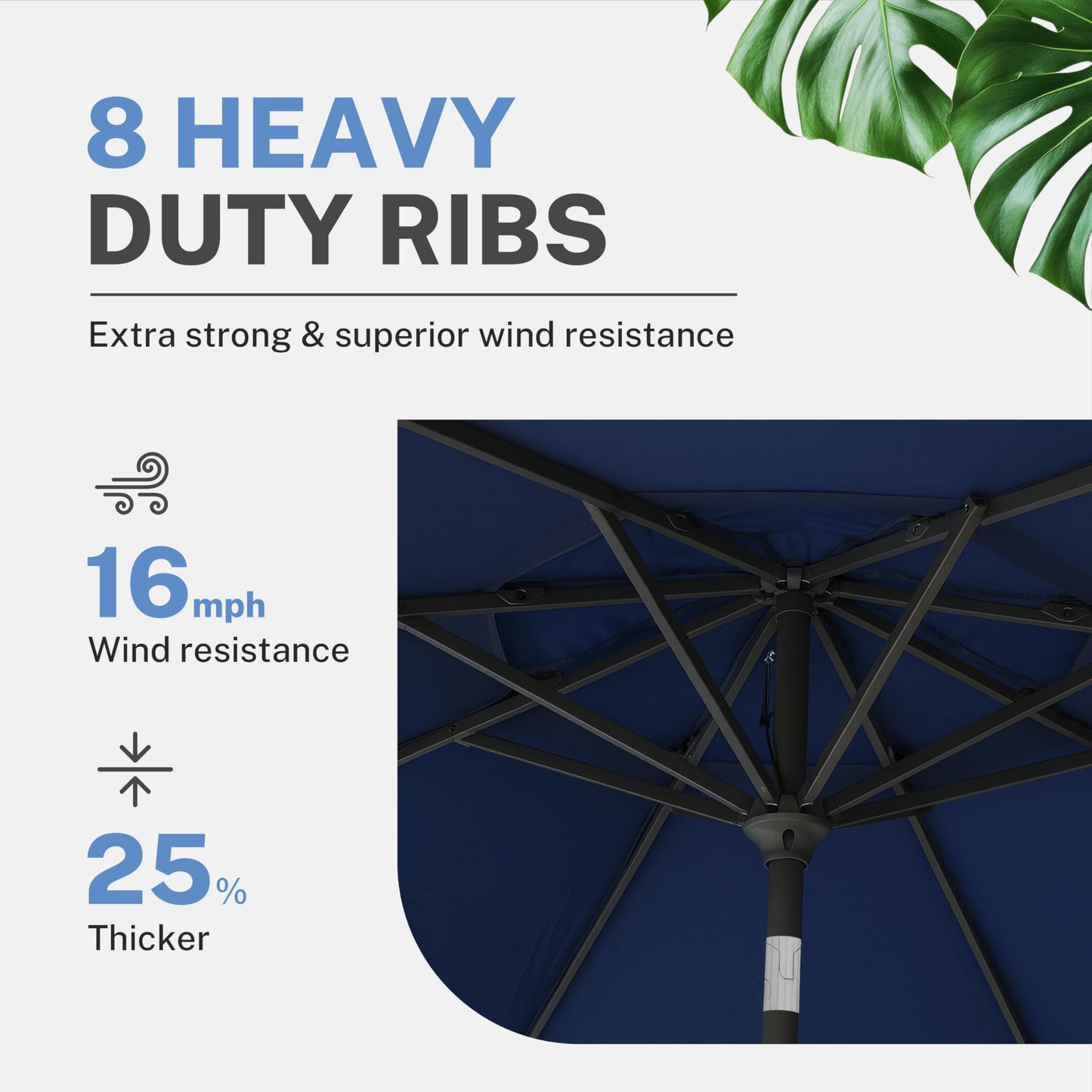Simple Deluxe 9' Double-Layer Patio Umbrella with Push Tilt & Crank Lift, UV Protection Waterproof Sunshade for Pool/Beach/Garden Table (8 Sturdy Ribs)
