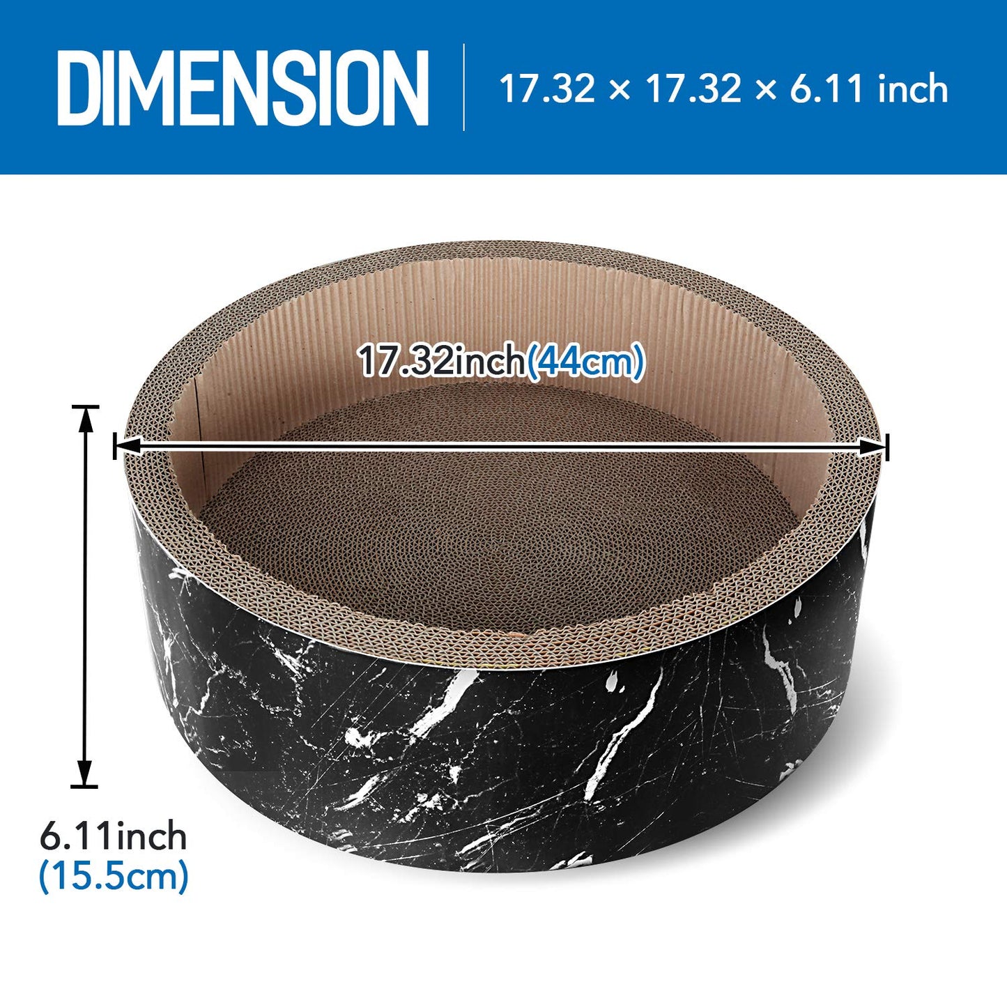 2 in 1 Cat Scratcher Cardboard Lounge Bed, Cat Scratching Pad, Durable Board Pads Prevents Furniture Damage,Large