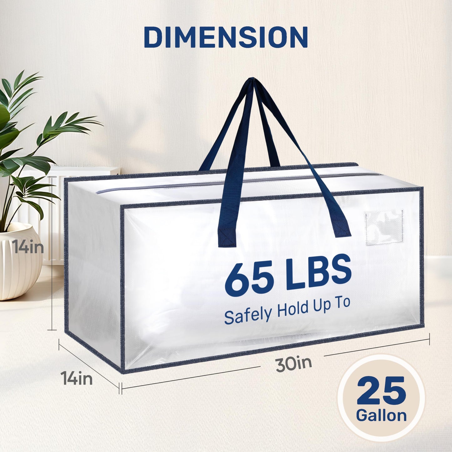 YSSOA Extra Large Moving Bags with Carrying Handles & Zippers, Moving Supplies with lids, Fold Flat, Moving and Storing