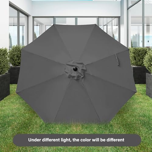 Simple Deluxe 9FT Outdoor Patio Umbrella Table Market Umbrella with Push Button Tilt and Crank, 8 Sturdy Ribs, UV Protection Waterproof for Garden, Lawn, Deck, Backyard, Pool