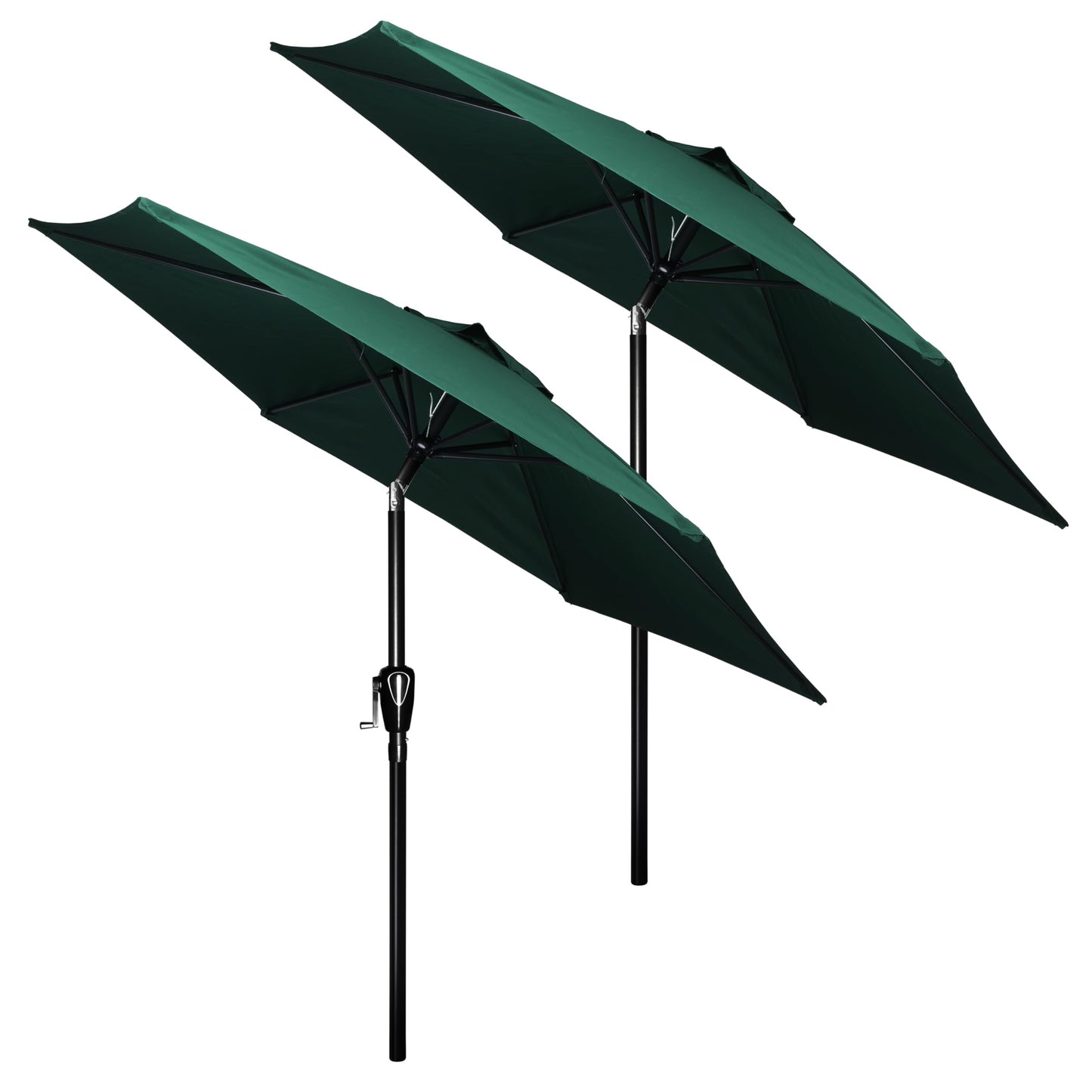 HealSmart 7.5ft Patio Umbrella with Push Button Tilt/Crank, Outdoor Table Market Yard Umbrella, 6 Sturdy Ribs for Garden, Deck, Backyard, Pool