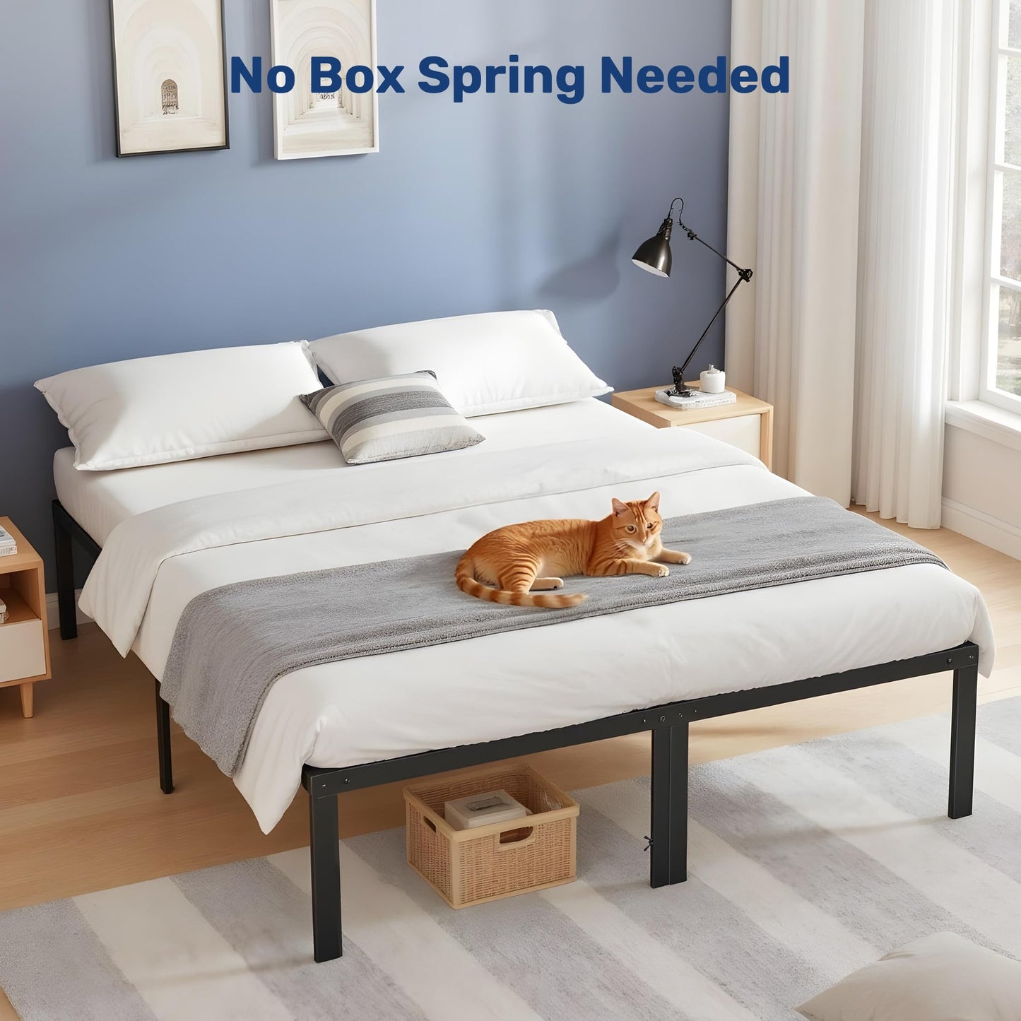 YSSOA Bed Frame, Space Under The Bed Heavy Duty Frame Bed