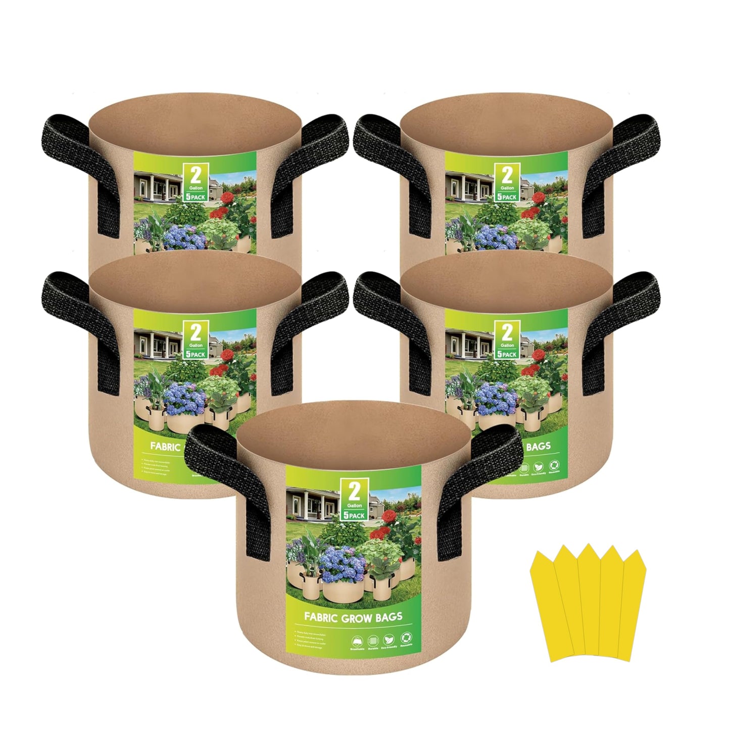 YSSOA Grow Bags Heavy Duty Thickened Nonwoven Aeration Fabric Pots with Handles, Cloth Pots for Plants, Vegetable, Flower, Tomato Potato
