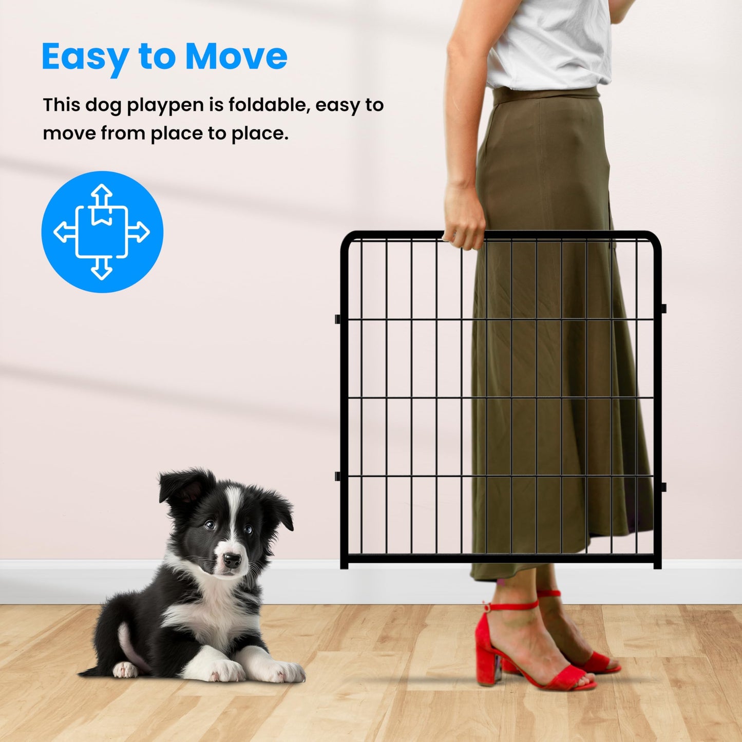 Simple Deluxe Plastic/Metal Dog Playpen