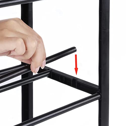YSSOA 4-Tier Stackable Shoe Rack, 12-Pairs Sturdy Shoe Shelf Storage , Black Shoe Tower for Bedroom, Entryway, Hallway, and Close